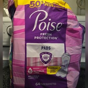 Poise protection pads. Level 5, long. I used them for my dogs diapers. 60 pads.